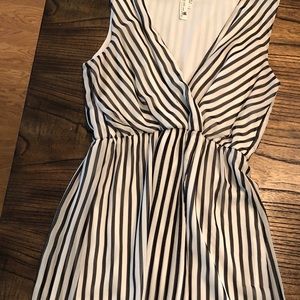 Black and white striped dress